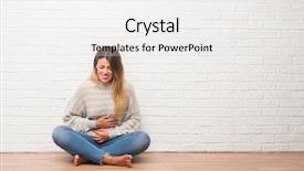  Presentation with paint white brick wall - Slide deck having stomach because indigestion painful illness background and a white colored foreground