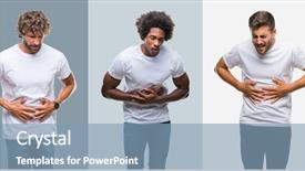  Presentation with illness - Beautiful PPT theme featuring stomach because indigestion painful illness backdrop and a light blue colored foreground