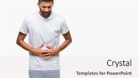  Presentation with illness - PPT theme featuring stomach because indigestion painful illness background and a white colored foreground