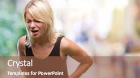  Presentation with kids hand prints paint - PPT layouts featuring stomach because indigestion painful illness background and a tawny brown colored foreground