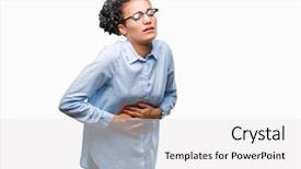  Presentation with african american business - Audience pleasing PPT theme consisting of stomach because indigestion painful illness backdrop and a white colored foreground