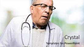  Presentation with child stomach medical - Presentation design with stomach because indigestion painful illness background and a lemonade colored foreground