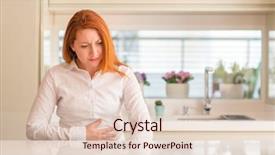  Presentation with stomach disease - PPT theme consisting of stomach because nausea painful disease background and a lemonade colored foreground