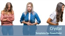  Presentation with stomach disease - PPT layouts consisting of stomach because nausea painful disease background and a ocean colored foreground