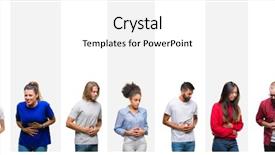  Presentation with stomach disease - Audience pleasing PPT theme consisting of stomach because nausea painful disease backdrop and a white colored foreground