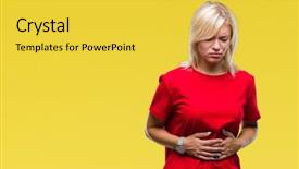  Presentation with stomach disease - Slide deck consisting of stomach because nausea painful disease background and a yellow colored foreground