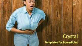  Presentation with stomach disease - Slide deck having stomach because nausea painful disease background and a tawny brown colored foreground