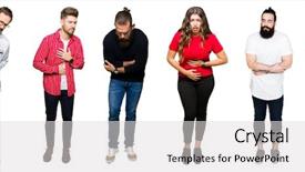  Presentation with stomach disease - PPT theme featuring stomach because nausea painful disease background and a light gray colored foreground