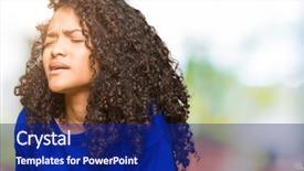  Presentation with stomach disease - Beautiful PPT theme featuring stomach because nausea painful disease backdrop and a navy blue colored foreground