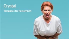  Presentation with stomach disease - Theme consisting of stomach because nausea painful disease background and a light blue colored foreground