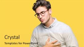  Presentation with stomach disease - PPT theme with stomach because nausea painful disease background and a yellow colored foreground