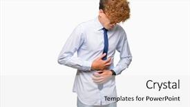  Presentation with stomach disease - Audience pleasing slides consisting of stomach because nausea painful disease backdrop and a white colored foreground