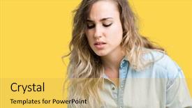  Presentation with stomach disease - Colorful slide set enhanced with stomach because nausea painful disease backdrop and a yellow colored foreground