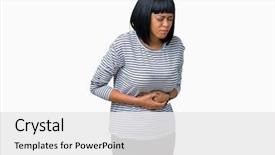  Presentation with stomach disease - Amazing PPT theme having stomach because nausea painful disease backdrop and a white colored foreground