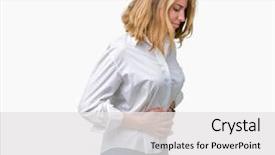  Presentation with stomach disease - PPT layouts consisting of stomach because nausea painful disease background and a white colored foreground