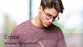  Presentation with stomach disease - Beautiful slide set featuring stomach because nausea painful disease backdrop and a violet colored foreground