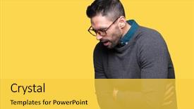  Presentation with stomach disease - Slide set featuring stomach because nausea painful disease background and a yellow colored foreground