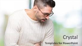  Presentation with stomach disease - Presentation consisting of stomach because nausea painful disease background and a lemonade colored foreground