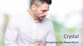  Presentation with stomach disease - Audience pleasing presentation theme consisting of stomach because nausea painful disease backdrop and a sky blue colored foreground