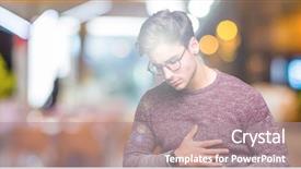  Presentation with stomach disease - Presentation design enhanced with stomach because nausea painful disease background and a coral colored foreground