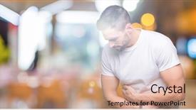  Presentation with stomach disease - PPT layouts with stomach because nausea painful disease background and a coral colored foreground