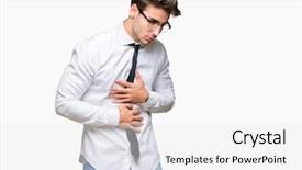  Presentation with stomach disease - PPT theme having stomach because nausea painful disease background and a white colored foreground