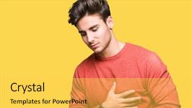  Presentation with stomach disease - Slide deck having stomach because nausea painful disease background and a yellow colored foreground