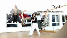  Presentation with break dance - Slide deck consisting of stomach free stomach - break dance indoor b boys background and a white colored foreground