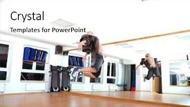  Presentation with orchestra dancer bank - Cool new presentation design with stomach free stomach - breakd dancer jumping backdrop and a white colored foreground