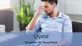  Presentation with headache - Slides featuring stomach free stomach - man on sofa having headache background and a light blue colored foreground