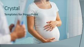  Presentation with stomach - Theme with stomach human - consultation background and a light blue colored foreground