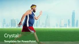 Presentation with fat - Presentation consisting of stomach human - fat man running background and a forest green colored foreground