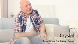  Presentation with facial pain medical man - Beautiful PPT layouts featuring stomach human - mature man suffering from pain backdrop and a soft green colored foreground