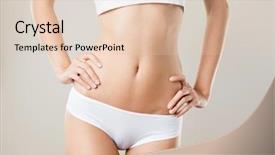  Presentation with slim body - Presentation theme consisting of stomach human - perfect slim woman body diet background and a lemonade colored foreground