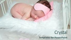  Presentation with infant - Slides enhanced with dreamy infant baby girl lying background and a sky blue colored foreground