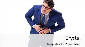  Presentation with blank whiteboard isolated on white - Presentation design consisting of stomach viruses - sick and unhappy businessman isolated background and a white colored foreground