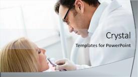  Presentation with medical training in patient care - Beautiful presentation theme featuring stomatologie - stomatolog treats teeth patient backdrop and a  colored foreground