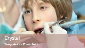  Presentation with pediatric dentist - Colorful PPT layouts enhanced with stomatologist dental health female dentist backdrop and a coral colored foreground