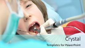  Presentation with pediatric dentist - Beautiful theme featuring stomatologist dental health female dentist backdrop and a arctic colored foreground