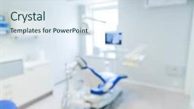  Presentation with dentistry - Audience pleasing slides consisting of stomatology concept - blurred modern dental backdrop and a sky blue colored foreground