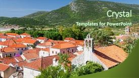  Presentation with dubrovnik - Colorful PPT layouts enhanced with ston small town near dubrovnik backdrop and a tawny brown colored foreground