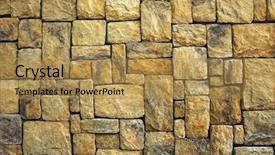  Presentation with stone age - Audience pleasing PPT theme consisting of stone age - brick wall background backdrop and a gold colored foreground