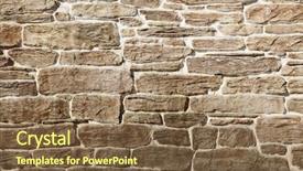  Presentation with old stone age - Slides with stone age - old brick wall background and a tawny brown colored foreground