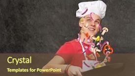  Presentation with stone age - Amazing PPT layouts having stone age - portrait of young cook man backdrop and a tawny brown colored foreground