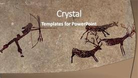  Presentation with cave - Colorful theme enhanced with stone age - reproduction of a prehistoric cave backdrop and a coral colored foreground