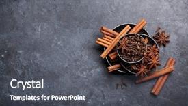  Presentation with clove - Audience pleasing slides consisting of stone background cinnamon anise clove backdrop and a dark gray colored foreground