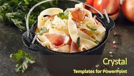  Presentation with classic homemade tomato sauce - Audience pleasing PPT theme consisting of stone background italian spaghetti fettuccine backdrop and a tawny brown colored foreground