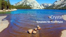  Presentation with yosemite - Colorful PPT layouts enhanced with stone-beaches-surround-tenaya-lake backdrop and a ocean colored foreground