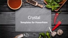  Presentation with wooden board for oktoberfest - Cool new PPT theme with stone board with different spices backdrop and a gray colored foreground