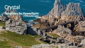  Presentation with city of chicago aerial view - Theme consisting of stone bridge - aerial view of ushant island background and a ocean colored foreground